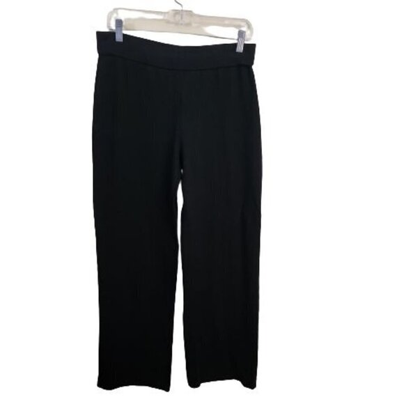 Anne Klein Black Pull On Pima Cotton Blend Pants Size M - Picture 1 of 5